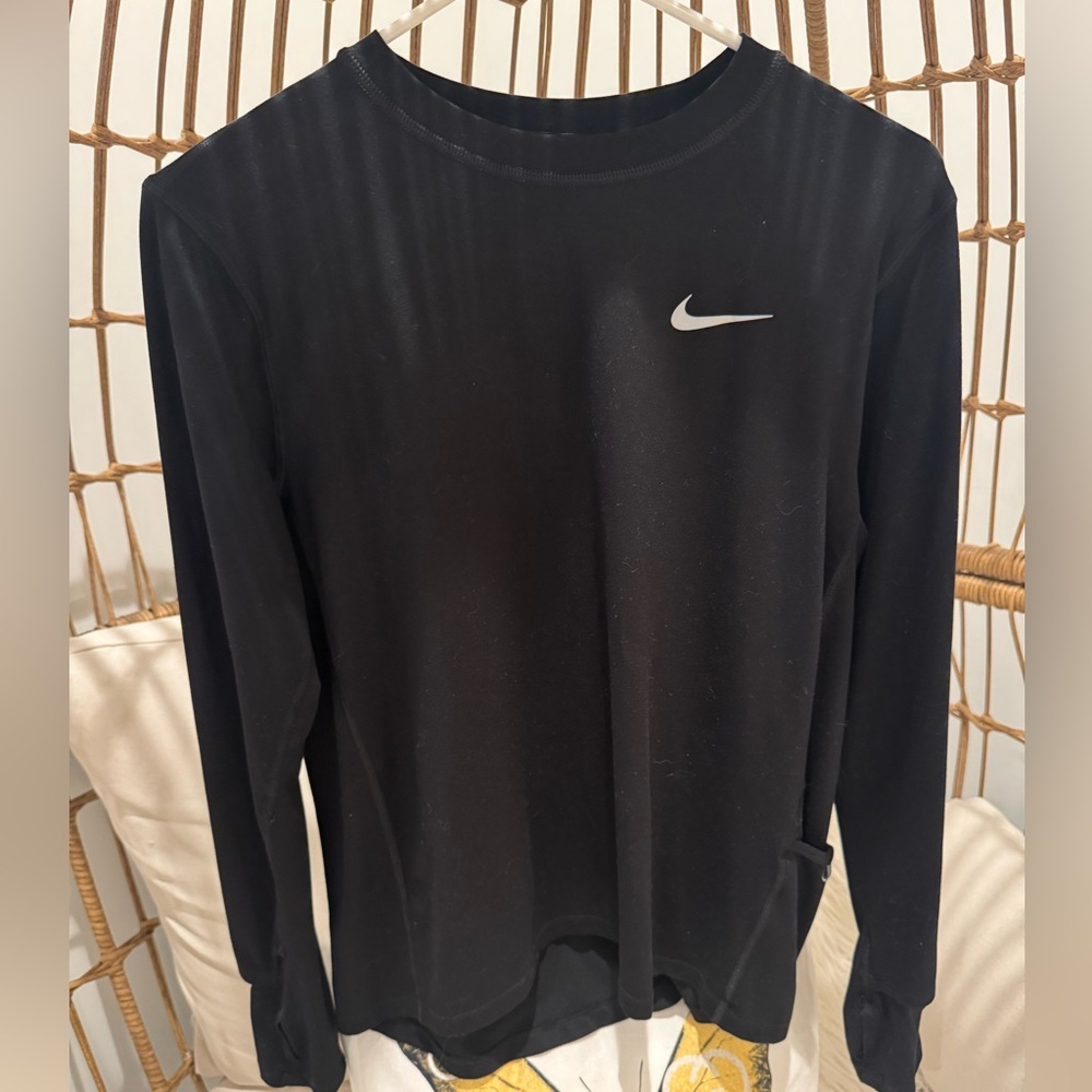 Nike Black Running Dri-FIT Tee with Subtle Reflective Logo